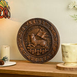 Lamb of God Round Wooden Sculpture - mokarve