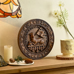 Lamb of God Round Wooden Sculpture - mokarve