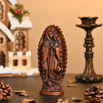 Our Lady of Guadalupe Round Wooden Tabletop Ornament - mokarve