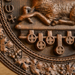 Lamb of God Round Wooden Sculpture - mokarve