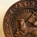 Lamb of God Round Wooden Sculpture - mokarve
