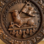 Lamb of God Round Wooden Sculpture - mokarve