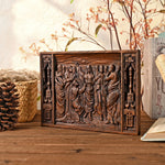 Beech wood Thomas and Jesus resurrection scene wall hanging - mokarve