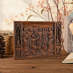 Beech wood Thomas and Jesus resurrection scene wall hanging - mokarve