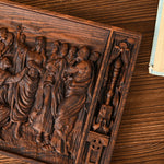 Beech wood Thomas and Jesus resurrection scene wall hanging - mokarve