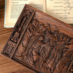 Beech wood Thomas and Jesus resurrection scene wall hanging - mokarve