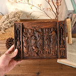Beech wood Thomas and Jesus resurrection scene wall hanging - mokarve