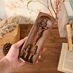 Beech Wood Holy Family Altar Decor - Handcrafted Christian Prayer Desktop Gift - mokarve