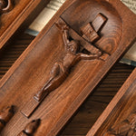 Beech Wood Holy Family Altar Decor - Handcrafted Christian Prayer Desktop Gift - mokarve