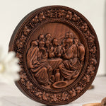 The Last Supper Round Wooden Sculpture - mokarve