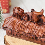 Infant Jesus Wood Carving | Let the Light of the Newborn Illuminate the Path of Redemption - design detail