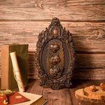 Three Sacred Hearts of the Holy Family | Solid Wood Carving Gift - mokarve