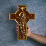 Ascension of Jesus wood carving cross - mokarve