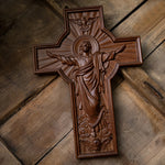 Ascension of Jesus wood carving cross - mokarve