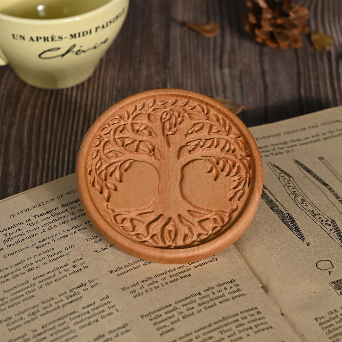 mokarve Wooden Tree of Life Celtic Cross Coasters - mokarve