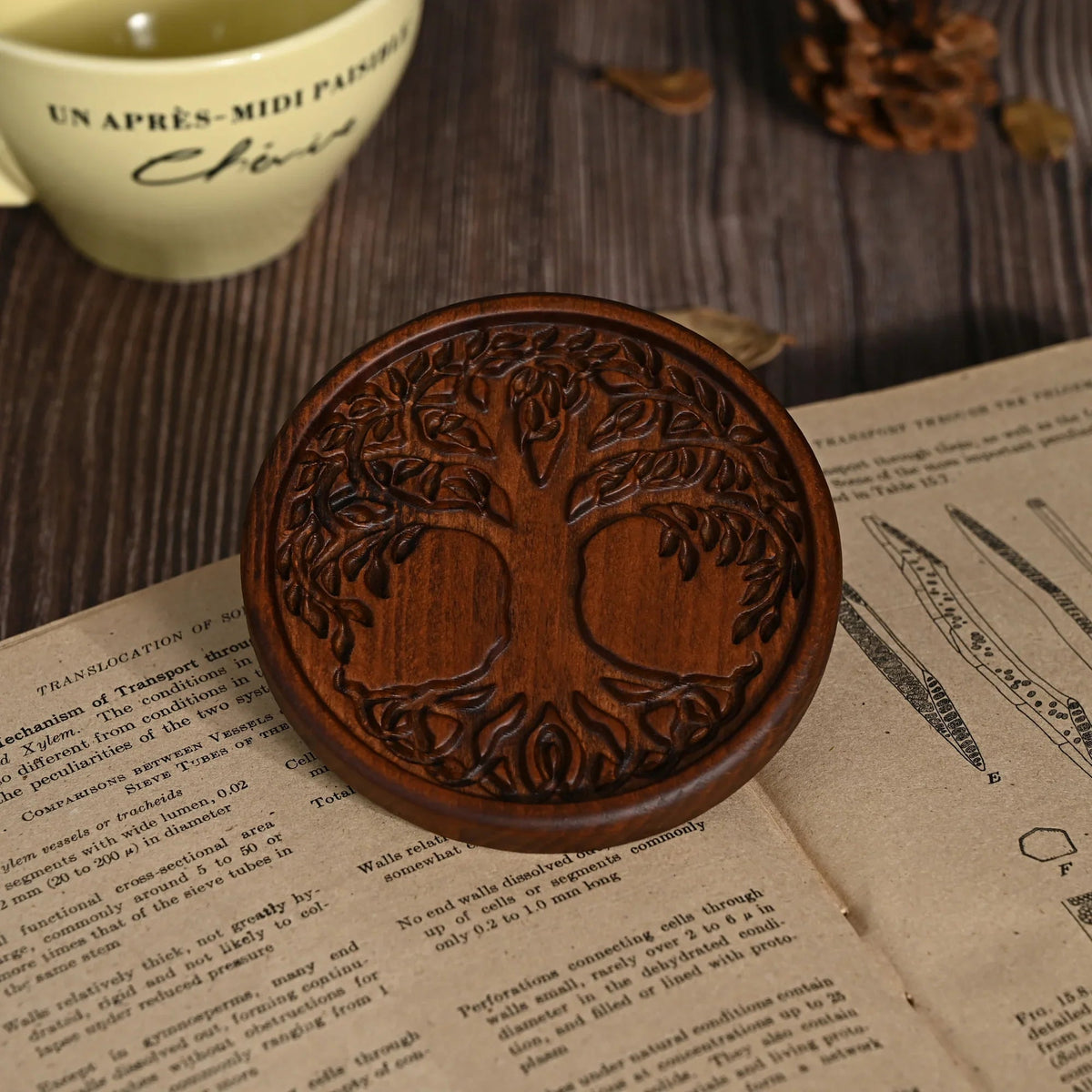 mokarve Wooden Tree of Life Celtic Cross Coasters - mokarve