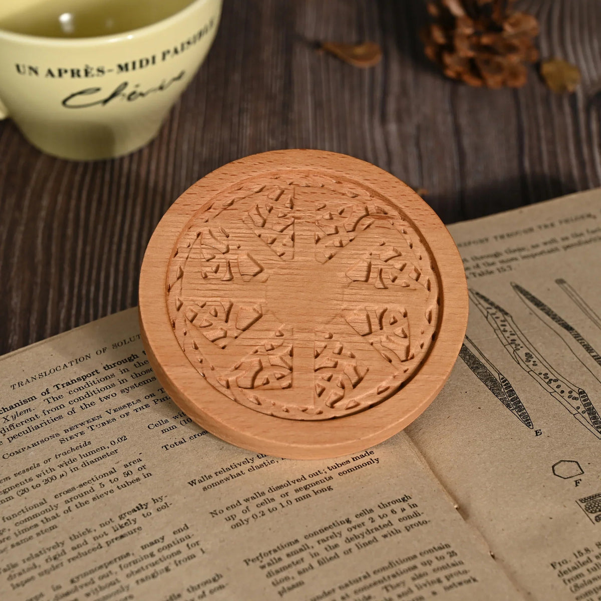 mokarve Wooden Tree of Life Celtic Cross Coasters - mokarve