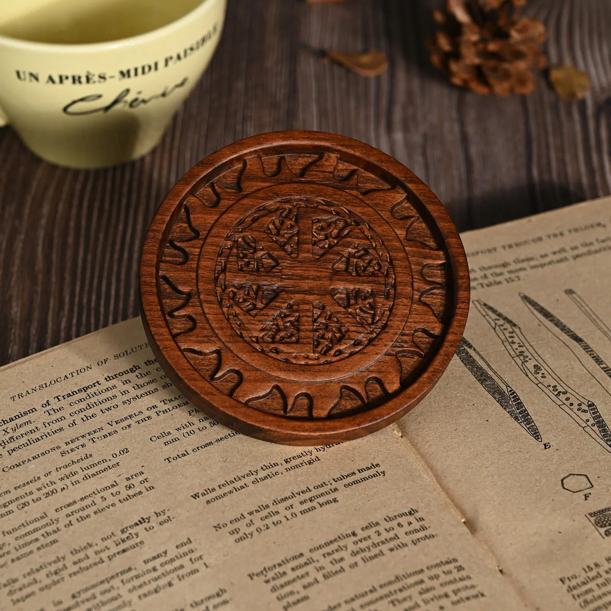 mokarve Wooden Tree of Life Celtic Cross Coasters - mokarve