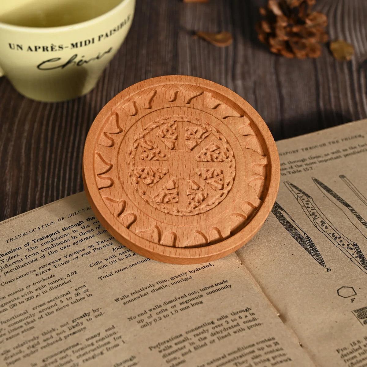 mokarve Wooden Tree of Life Celtic Cross Coasters - mokarve