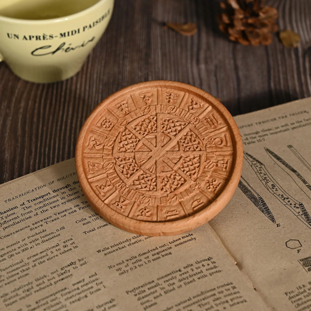 mokarve Wooden Tree of Life Celtic Cross Coasters - mokarve