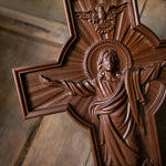Ascension of Jesus wood carving cross - mokarve