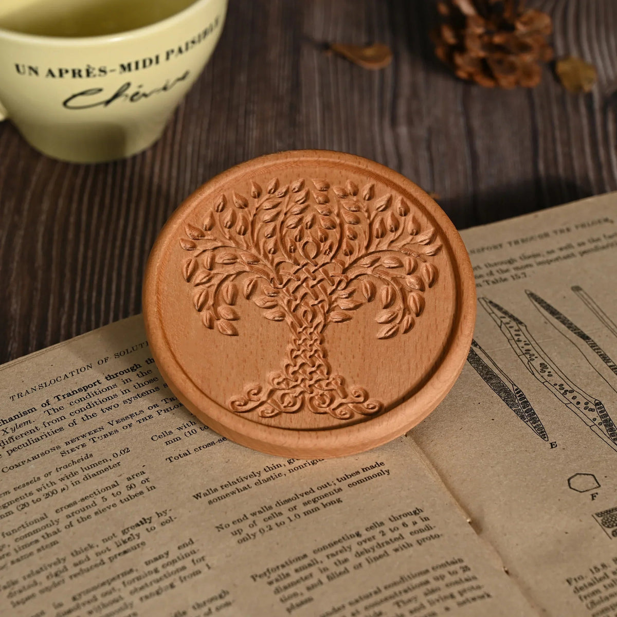 mokarve Wooden Tree of Life Celtic Cross Coasters - mokarve