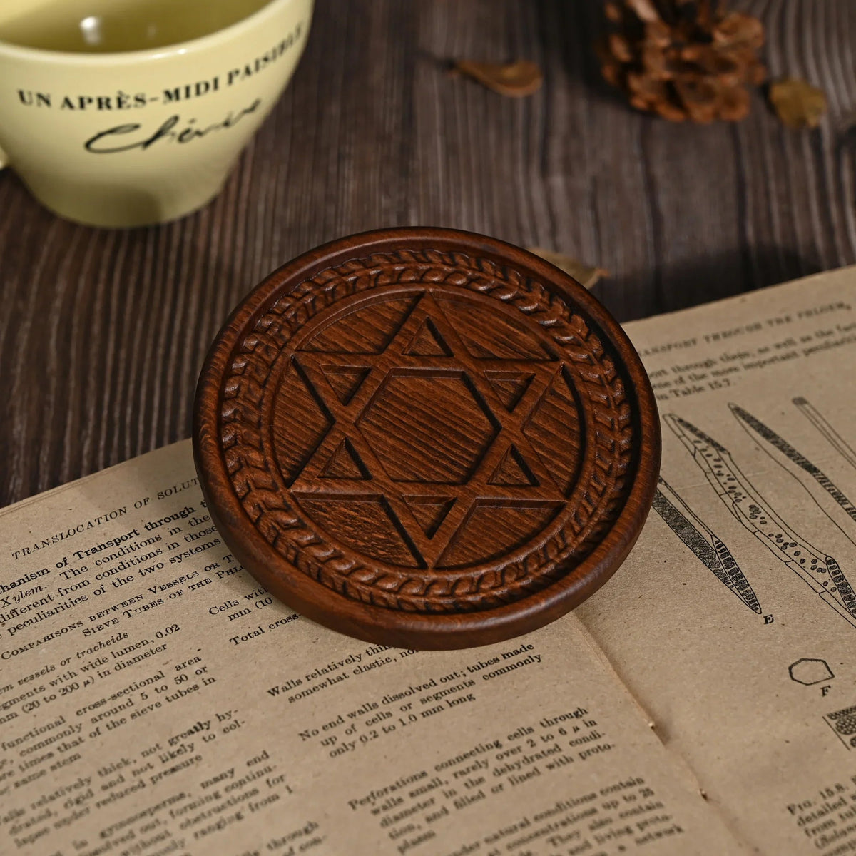mokarve Wooden Tree of Life Celtic Cross Coasters - mokarve