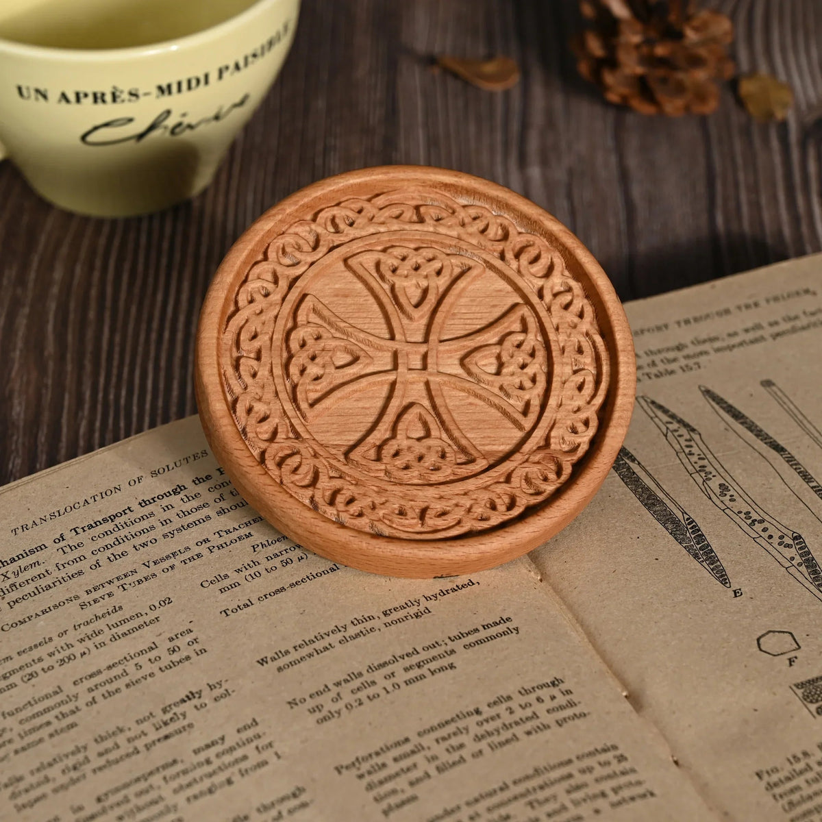 mokarve Wooden Tree of Life Celtic Cross Coasters - mokarve