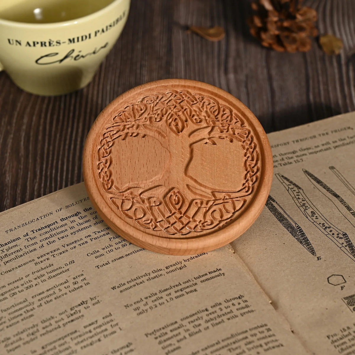 mokarve Wooden Tree of Life Celtic Cross Coasters - mokarve