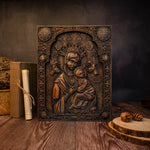 Our Lady of Perpetual Help Wood Carving Wall Decor Gift - mokarve