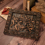 Nativity Scene Wood Carved Plaque, Natural Beech Solid Wood Religious Gift, Christmas Christian Gift - mokarve