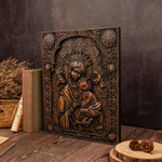 Our Lady of Perpetual Help Wood Carving Wall Decor Gift - mokarve