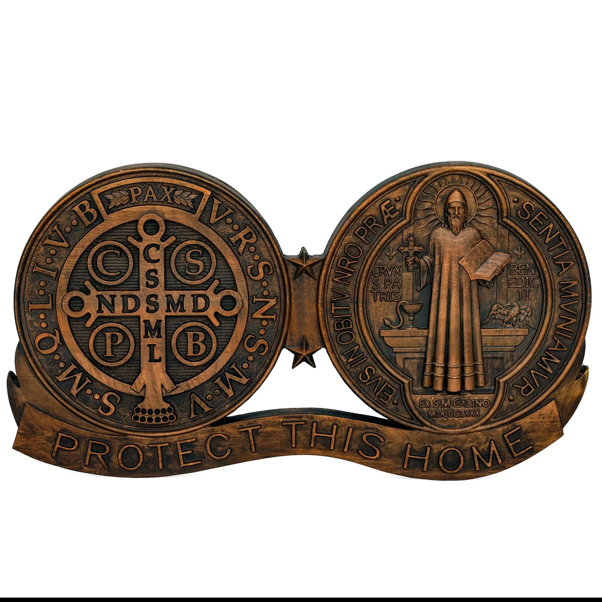 St. Benedict's Exorcism Medal Christian Wall Plaque - Best Christmas Gift - mokarve