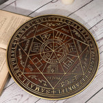 Seven Angels Disc Wood Carving - Amulet to protect against the evil eye, curses and spells - mokarve