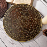 Seven Angels Disc Wood Carving - Amulet to protect against the evil eye, curses and spells - mokarve