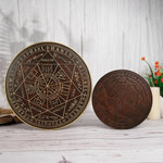 Seven Angels Disc Wood Carving - Amulet to protect against the evil eye, curses and spells - mokarve