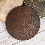 Seven Angels Disc Wood Carving - Amulet to protect against the evil eye, curses and spells - mokarve