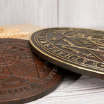 Seven Angels Disc Wood Carving - Amulet to protect against the evil eye, curses and spells - mokarve