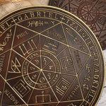 Seven Angels Disc Wood Carving - Amulet to protect against the evil eye, curses and spells - mokarve