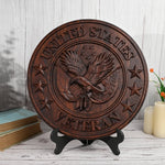 "I'm a Veteran" Roundel Woodcarving - A Tribute to All Veterans - mokarve