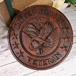 "I'm a Veteran" Roundel Woodcarving - A Tribute to All Veterans - mokarve