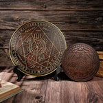 Seven Angels Disc Wood Carving - Amulet to protect against the evil eye, curses and spells - mokarve