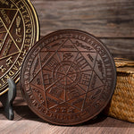 Seven Angels Disc Wood Carving - Amulet to protect against the evil eye, curses and spells - mokarve