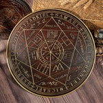 Seven Angels Disc Wood Carving - Amulet to protect against the evil eye, curses and spells - mokarve