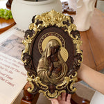 Mother Mary with Baby Jesus Wood Carving Decor - mokarve