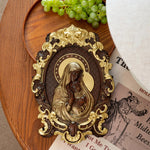 Mother Mary with Baby Jesus Wood Carving Decor - mokarve
