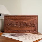 mokarve Last Supper Religious Carving Icons Gifts Wood Carving Religious Wood Wall Art - mokarve
