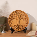 Tree of Life Wood Wall Art Decor Best Christmas Gift - With Free Stand - mokarve