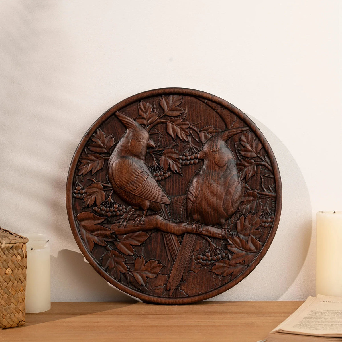 Cardinal wood carving - Wood Wall Decor - mokarve