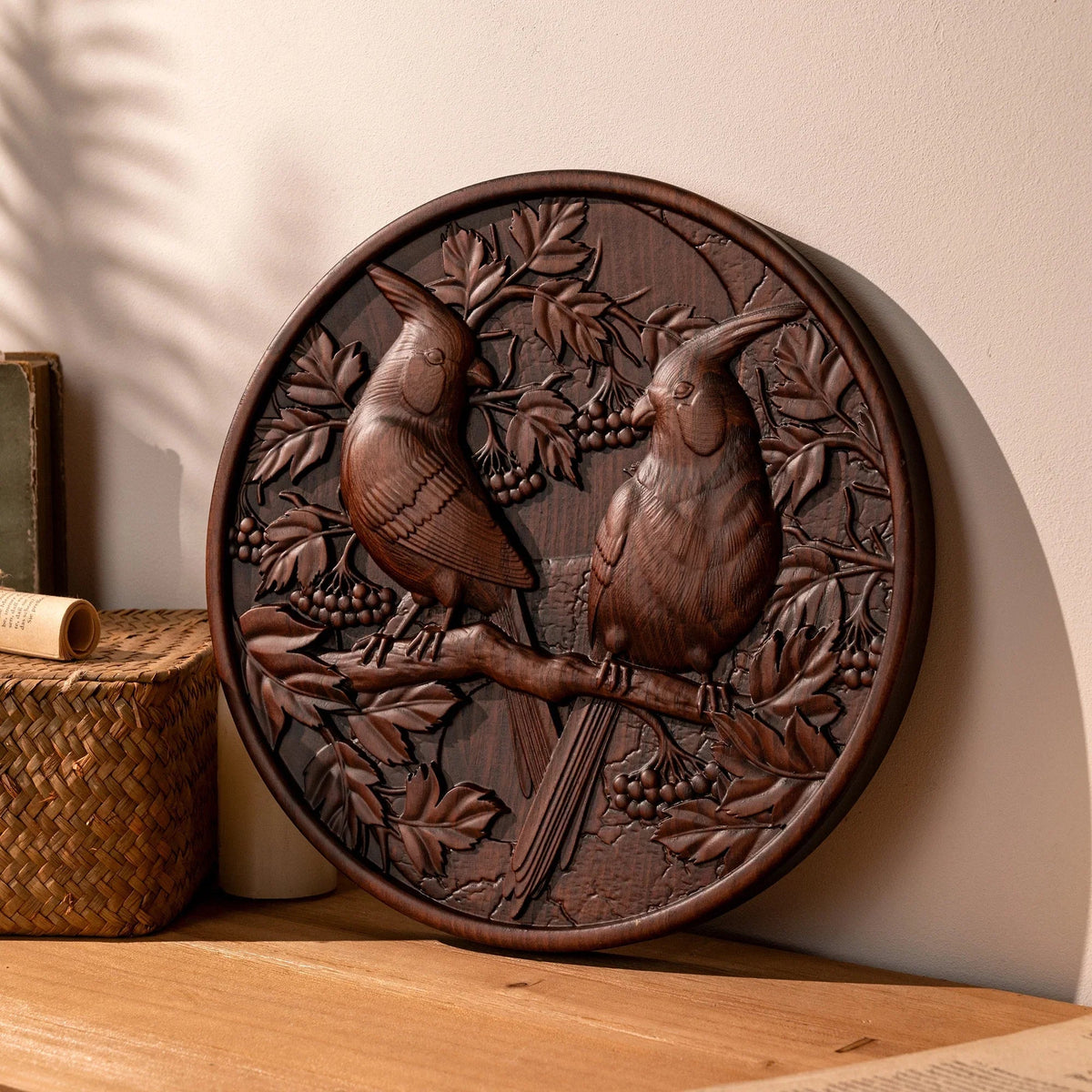 Cardinal wood carving - Wood Wall Decor - mokarve